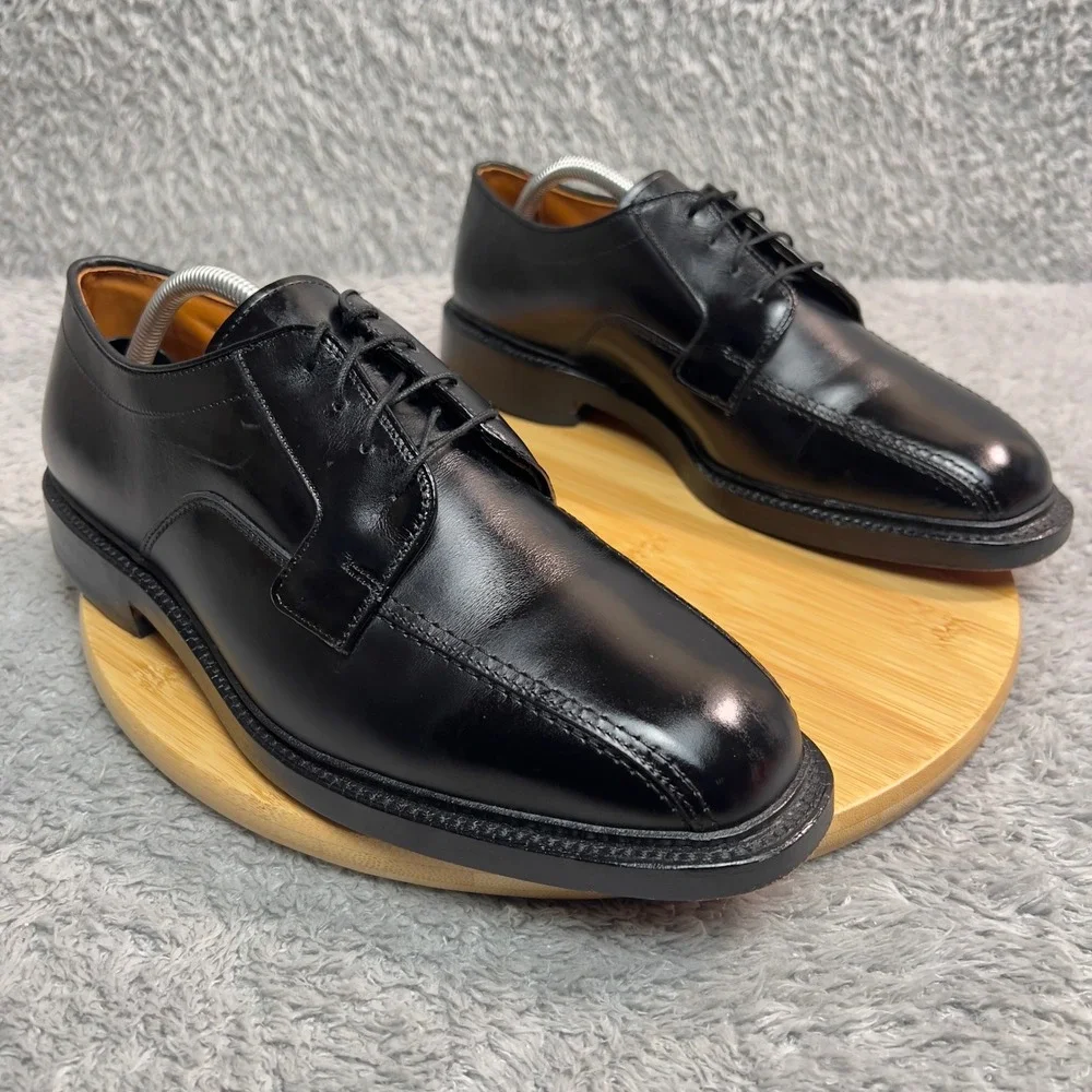 Allen‎ Edmonds Hillcrest Black Leather Bicycle Toe Derby Dress Shoes Mens 8.5
